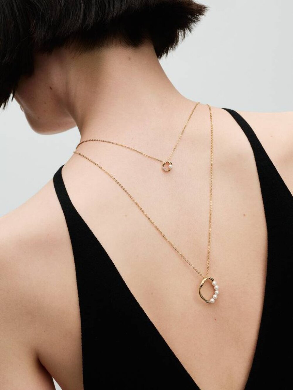 Pandora Organically Shaped Pav?? Circle Freshwater Pearl Collier Necklace - Picture 4 of 4